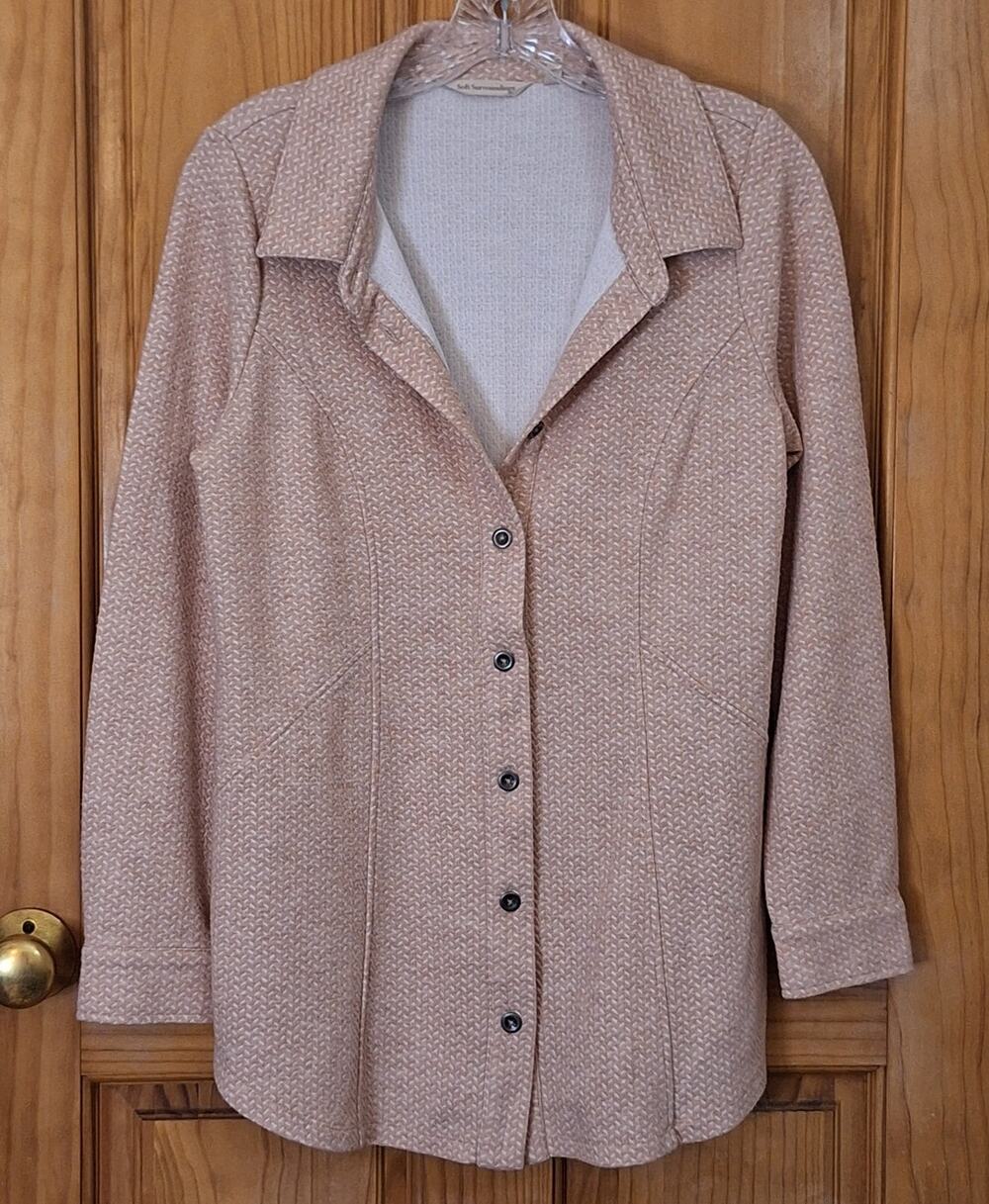 Soft Surroundings Jacket Women's Small Knit Shacket Blazer Minimalist Neutral